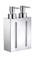 SmedboFK258OUTLINE Wall Mounted Polished Chrome Container w/ 2 Soap/Lotion Dispensers