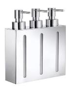 SmedboFK259OUTLINE Wall Mounted Polished Chrome Container w/ 3 Soap/Lotion Dispensers