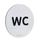 SmedboFS958Restroom Sign 3 in. Round Brushed Stainless Steel