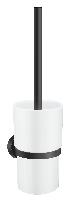 SmedboHB333PHOME Toilet Brush w/ Matte Black Handle and Holder Porcelain Container Wall Mounted