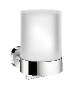 SmedboHK361HOME Glass Soap Dispenser Frosted Glass w/ Polished Chrome Holder Wall Mounted