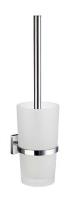 SmedboRK333HOUSE Toilet Brush w/ Frosted Glass Container Polished Chrome Handle Polished Chrome 