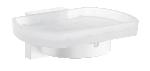 SmedboRX342HOUSE Soap Dish Frosted Glass w/ Matte White Holder Wall Mounted